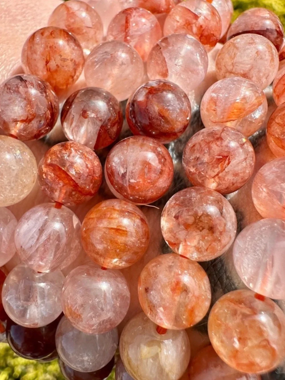 Beautiful Natural Fire Quartz 7mm-8mm Beaded Bracelet